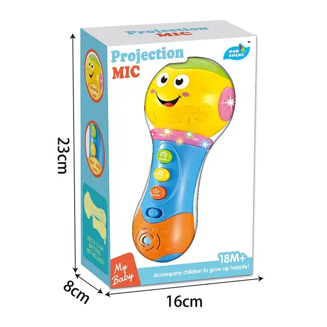 Microfon muzical cu lumini și proiecții pentru copii