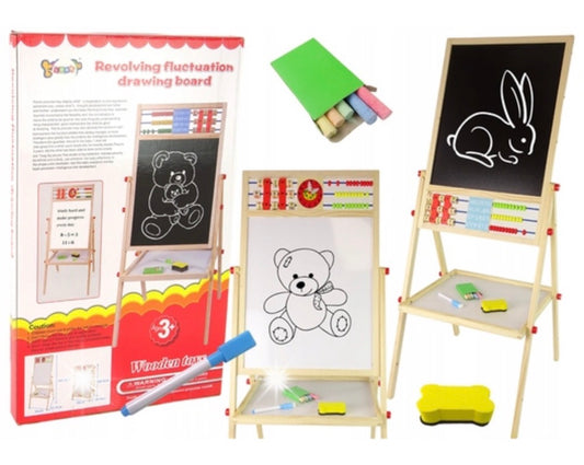 Tablă educațională din lemn 2 în 1 – Magnetică & Cretă