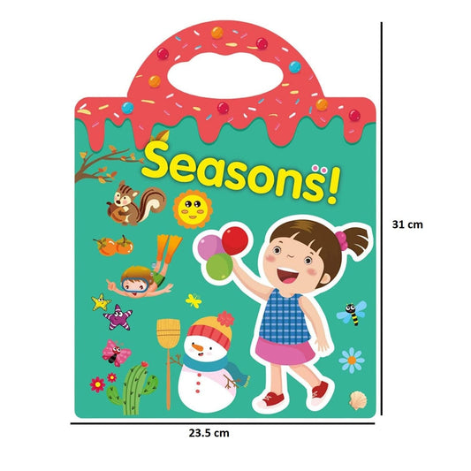 Cărticică cu stickere reutilizabile „Anotimpurile” – 39 piese
