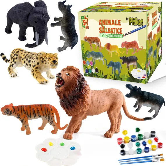 Set creativ: 6 animăluțe de pictat pentru micii artiști