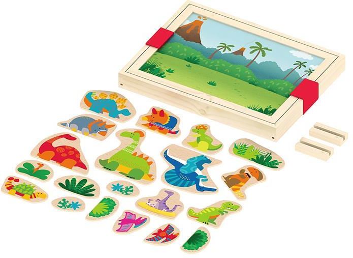 Puzzle magnetic 2 în 1 „Dinozauri” – joacă, imaginație și descoperire!