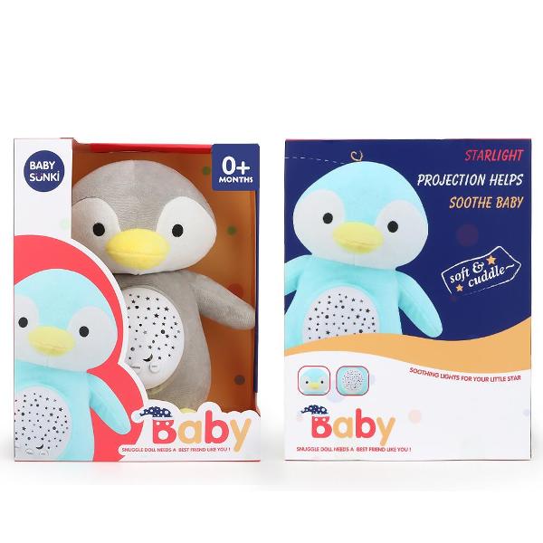 Pinguin gigantic cu muzică liniștitoare și proiecție – somnul devine o poveste