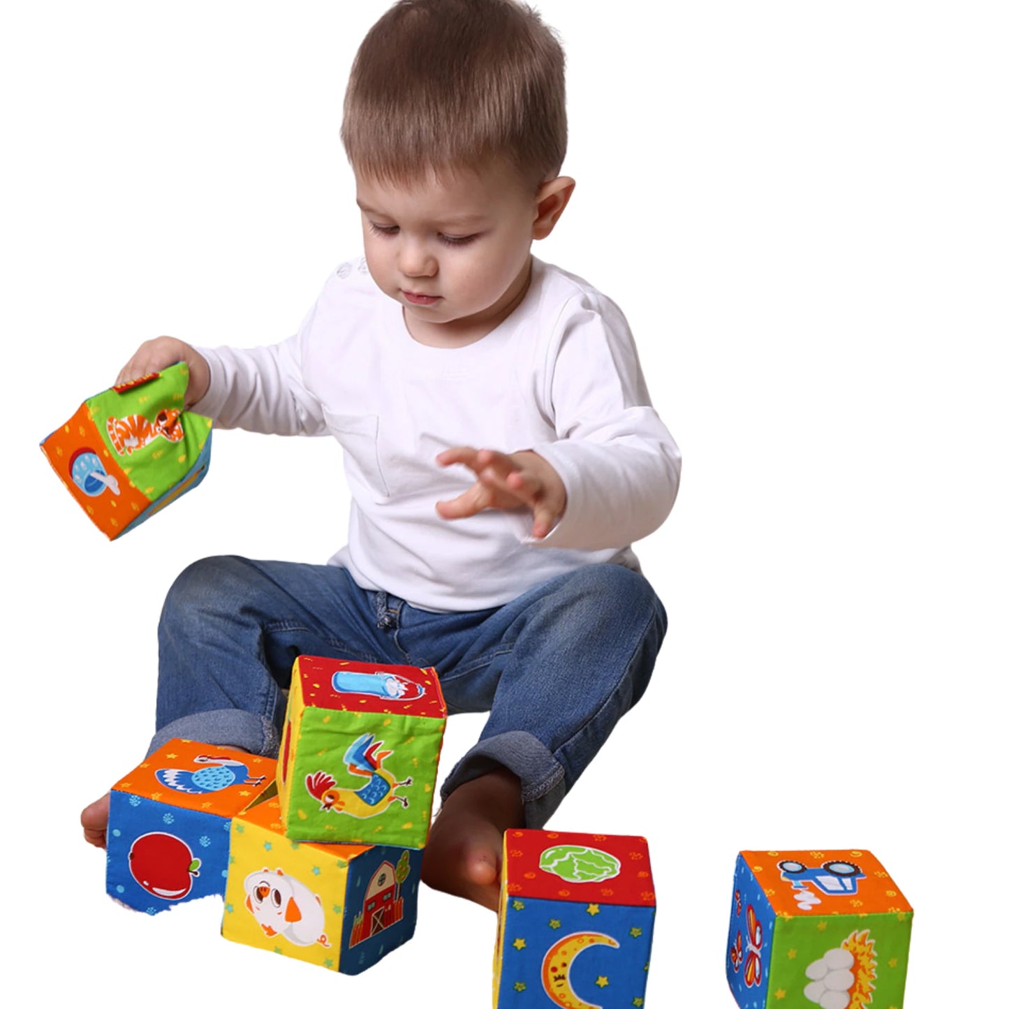 Set 4 cuburi moi pentru bebeluși (0+luni)