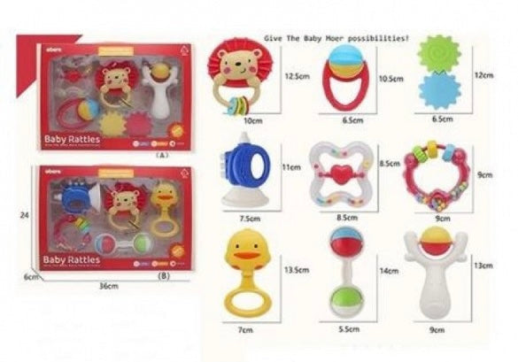 Set de zornăitori pentru bebeluși – 5 jucării colorate, sigure și ușor de prins!