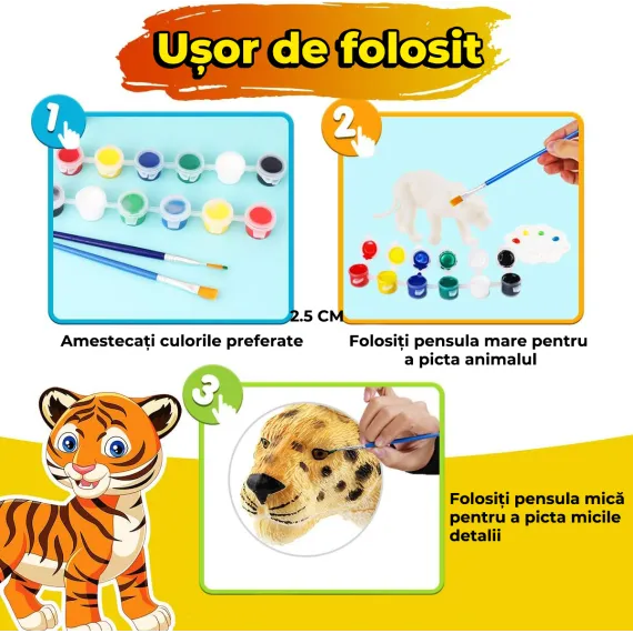 Set creativ: 6 animăluțe de pictat pentru micii artiști