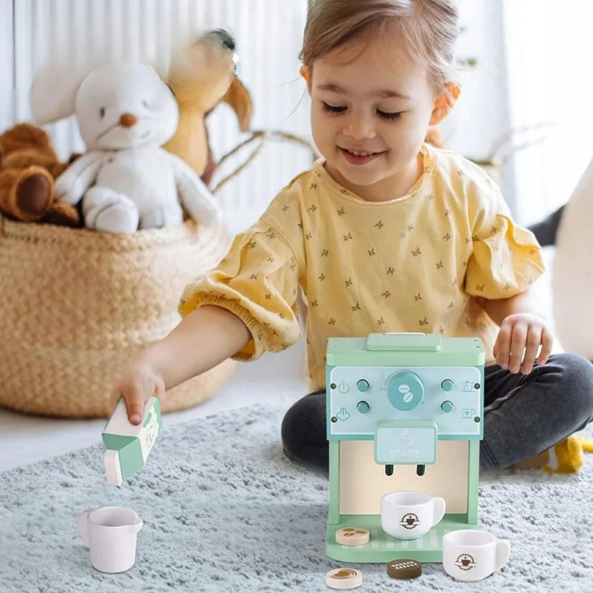 Mica mea cafenea – Aparat de cafea din lemn cu accesorii