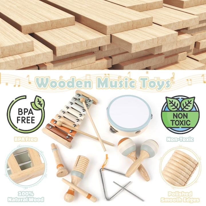 Descoperă Lumea Sunetelor – Set Instrumente Muzicale Montessori