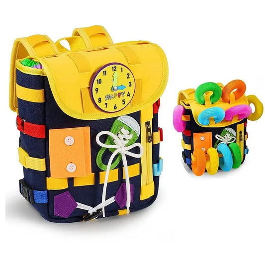 Ghiozdan Montessori Busy Board pentru copii 1-6 ani