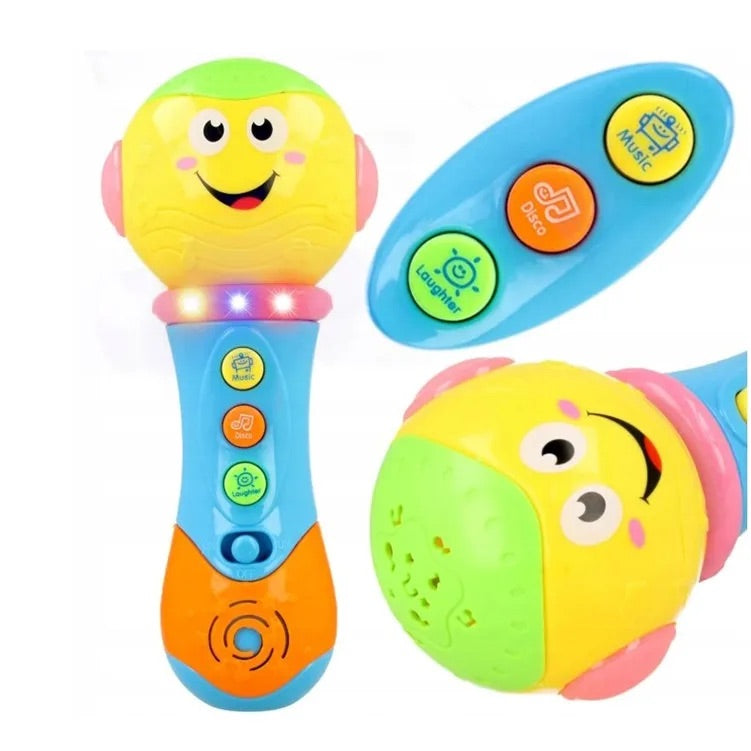 Microfon muzical cu lumini și proiecții pentru copii