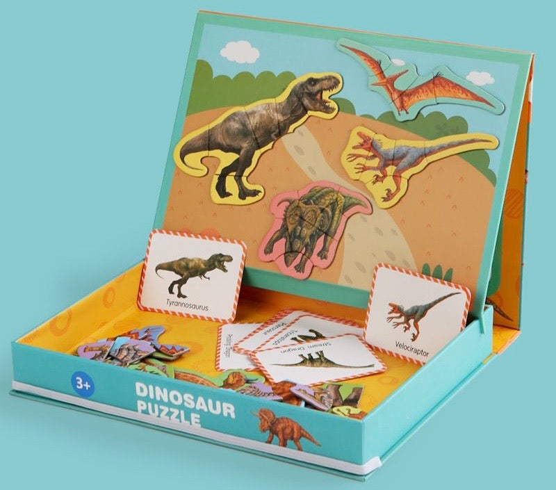 Set Educativ Puzzle Magnetic – Animale de la Zoo și Tablă de Scris