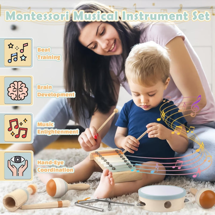Descoperă Lumea Sunetelor – Set Instrumente Muzicale Montessori