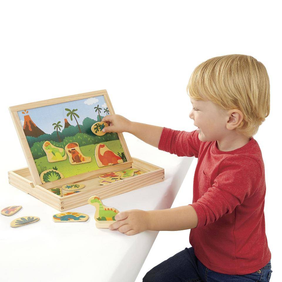 Puzzle magnetic 2 în 1 „Dinozauri” – joacă, imaginație și descoperire!