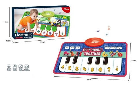 Covoraș muzical interactiv pentru bebeluși potrivit pt. Tummy time