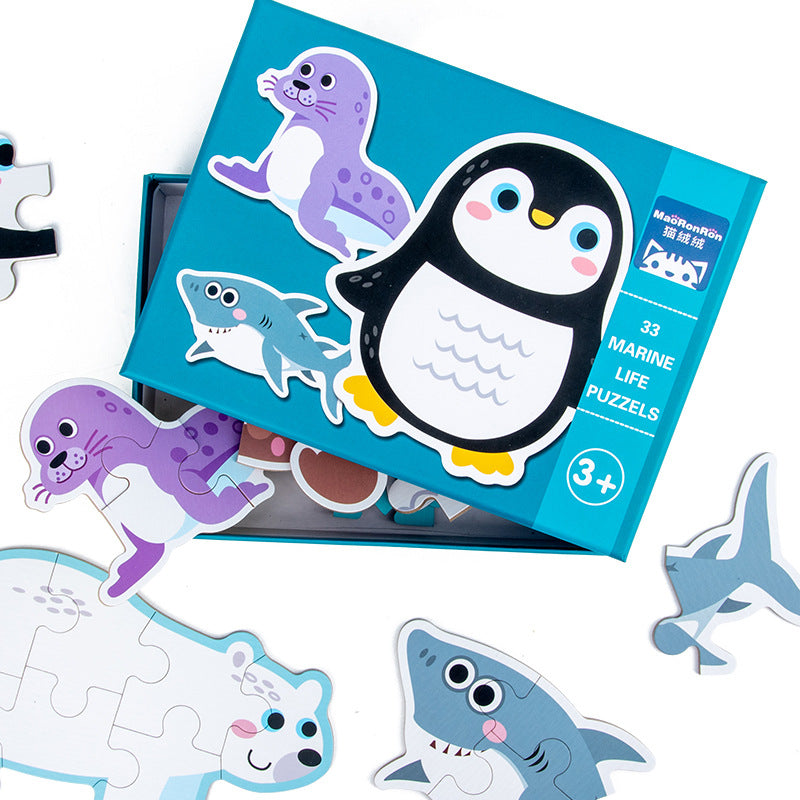 Mega Puzzle ZooJunior – Joc cu 6 Animăluțe