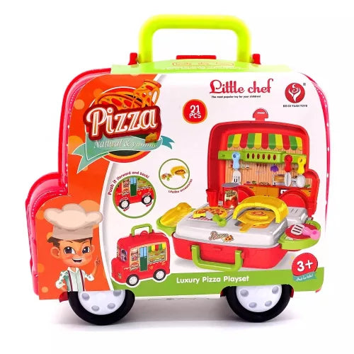 Mașinuța Fast Food - set de bucătărie cu mâncare de jucărie