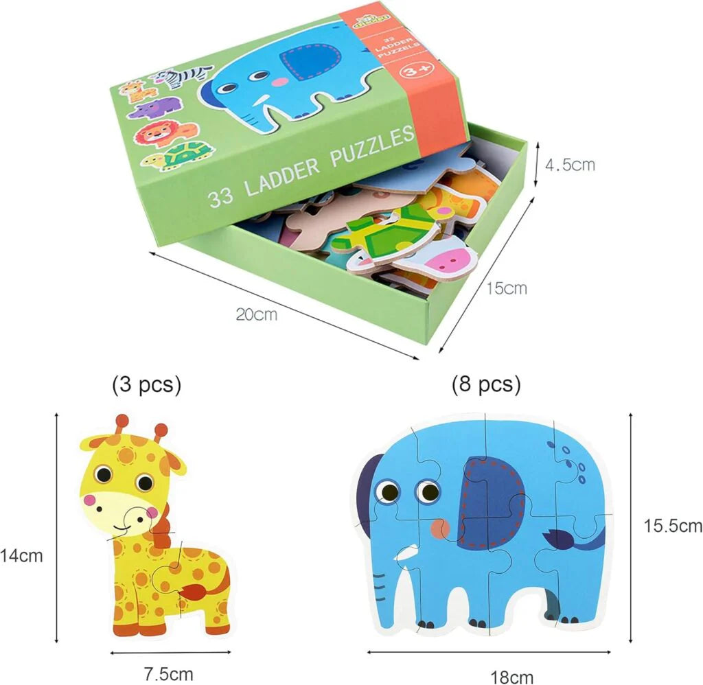 Mega Puzzle ZooJunior – Joc cu 6 Animăluțe
