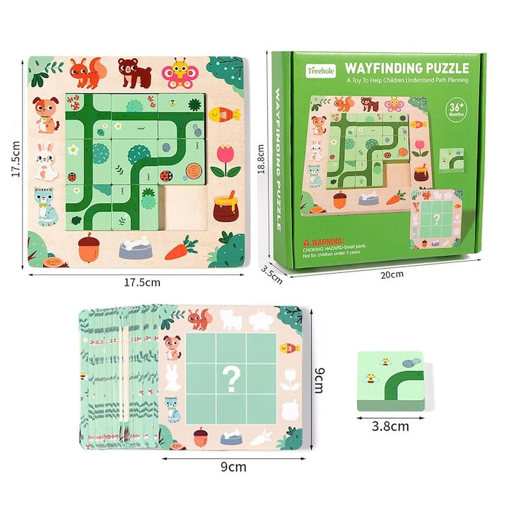 Joc Montessori din lemn – „Găsește Poteca”