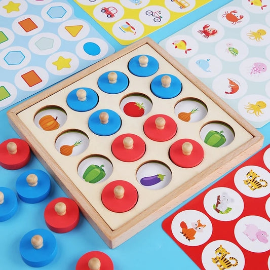 Joc educativ din lemn pentru antrenarea memoriei
