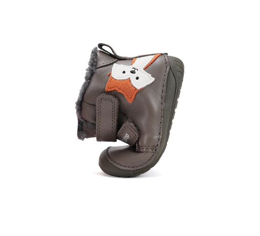 Ghete barefoot îmblănite pentru băieți – ,,Winter Fox”