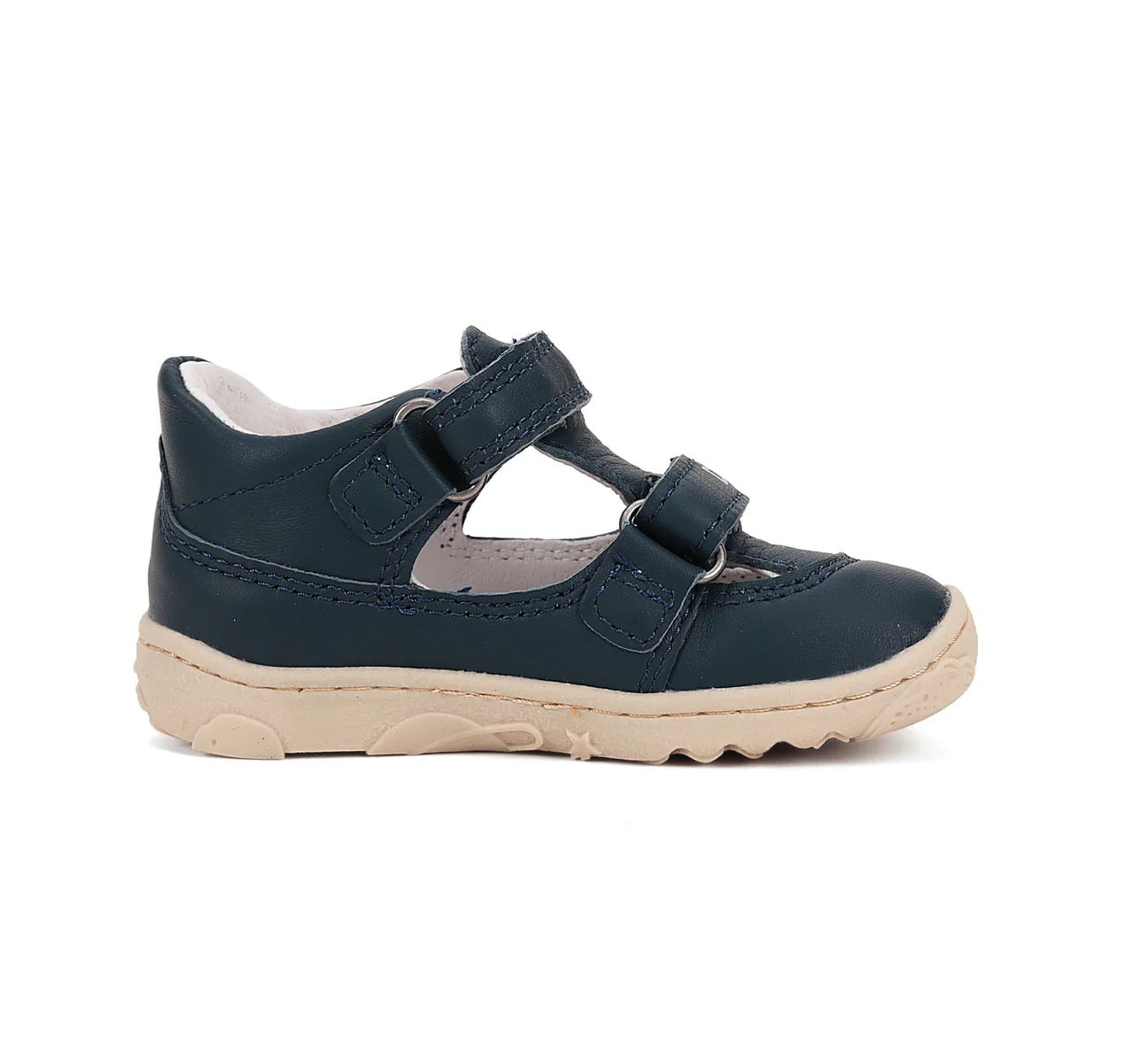 Pantofi Barefoot deschis din piele naturală-NavyDream