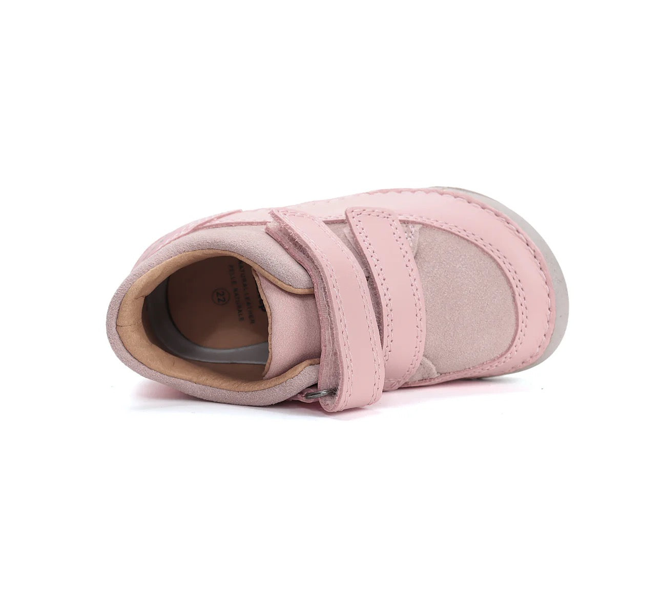 Pantofii Barefoot din piele naturalǎ - “Little Star Grey-Pink”