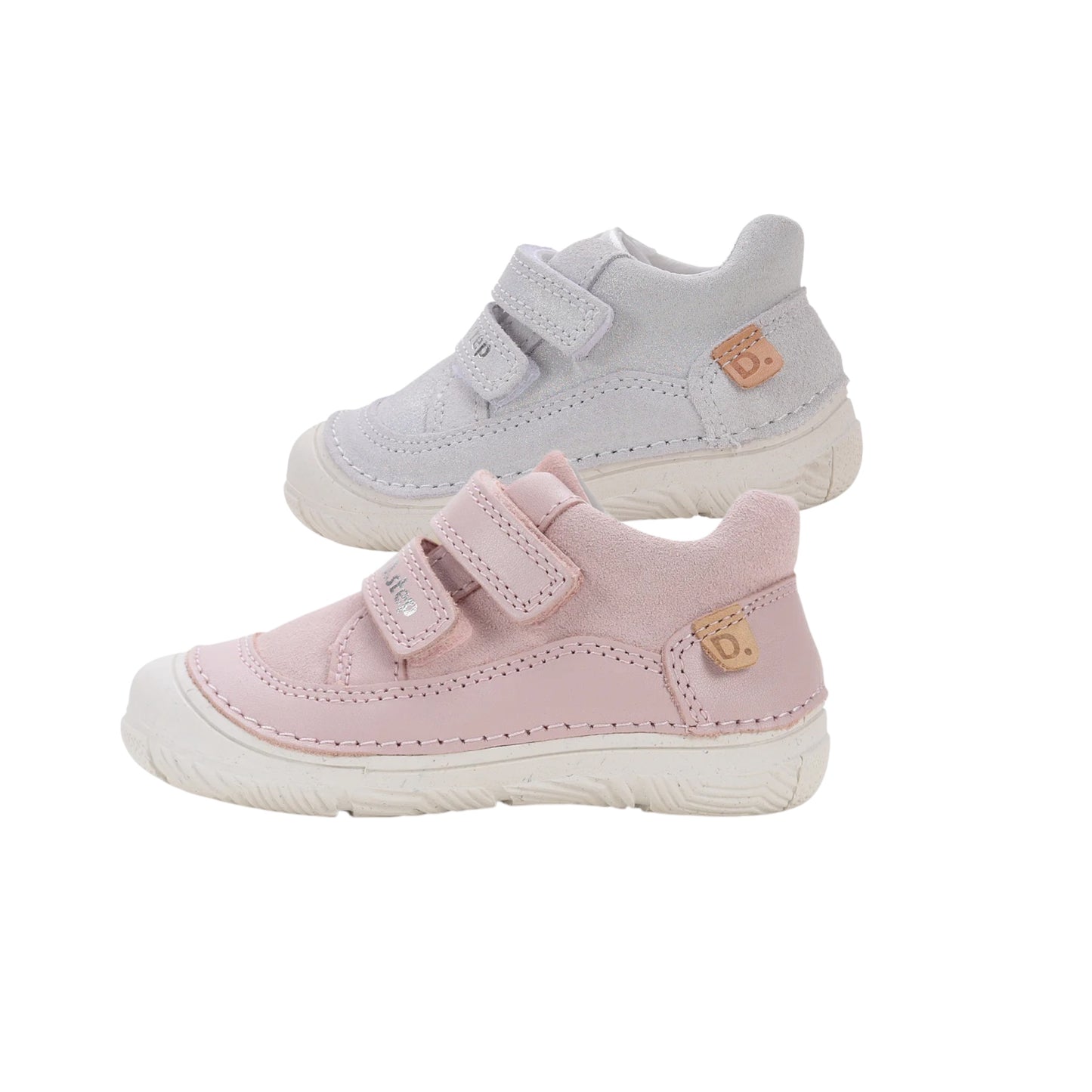 Pantofi Barefoot pentru fetițe Silver/Roz
