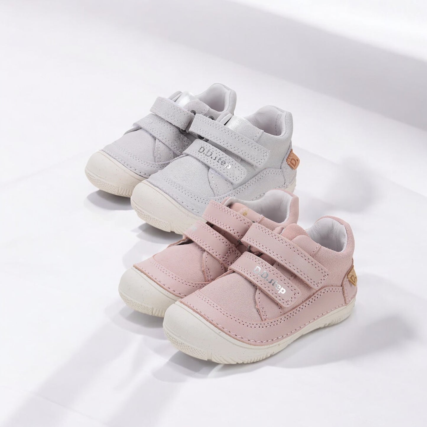 Pantofi Barefoot pentru fetițe Silver/Roz