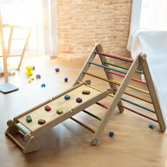 Triunghi Pikler cu Tobogan 5 în 1