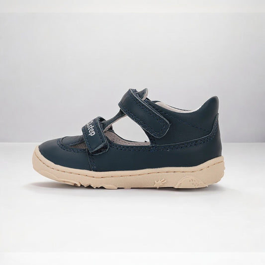 Pantofi Barefoot deschis din piele naturală-NavyDream