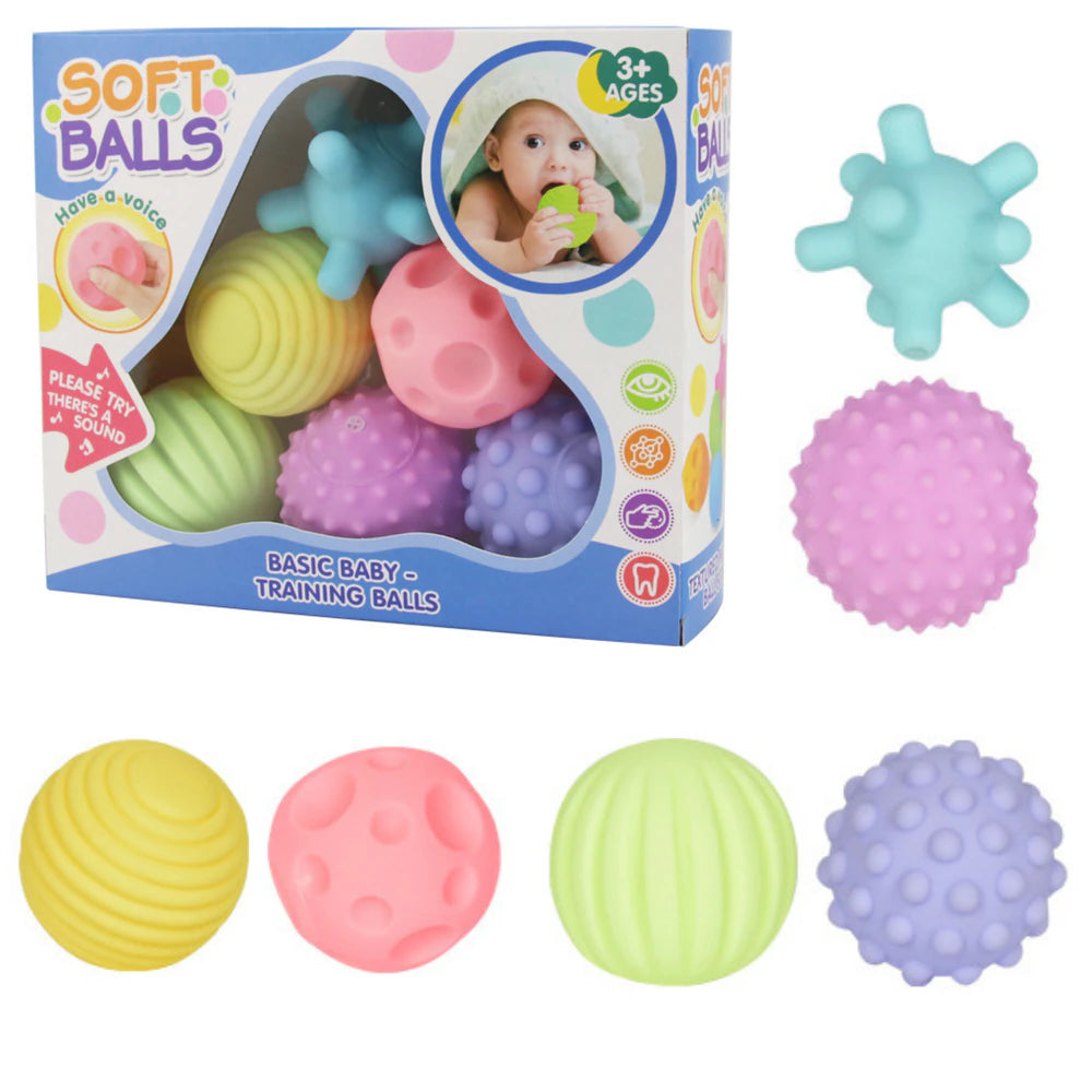 Descoperă lumea prin atingere – set 6 mingi senzoriale