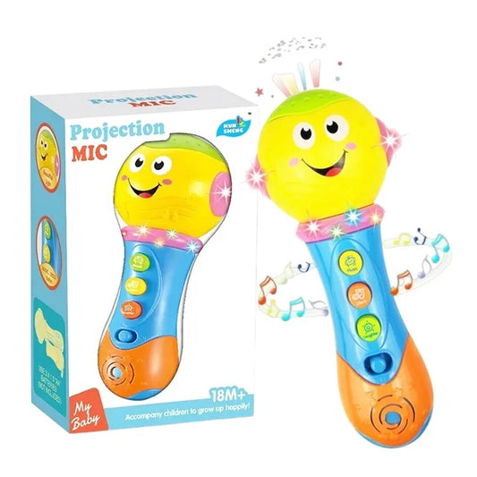 Microfon muzical cu lumini și proiecții pentru copii