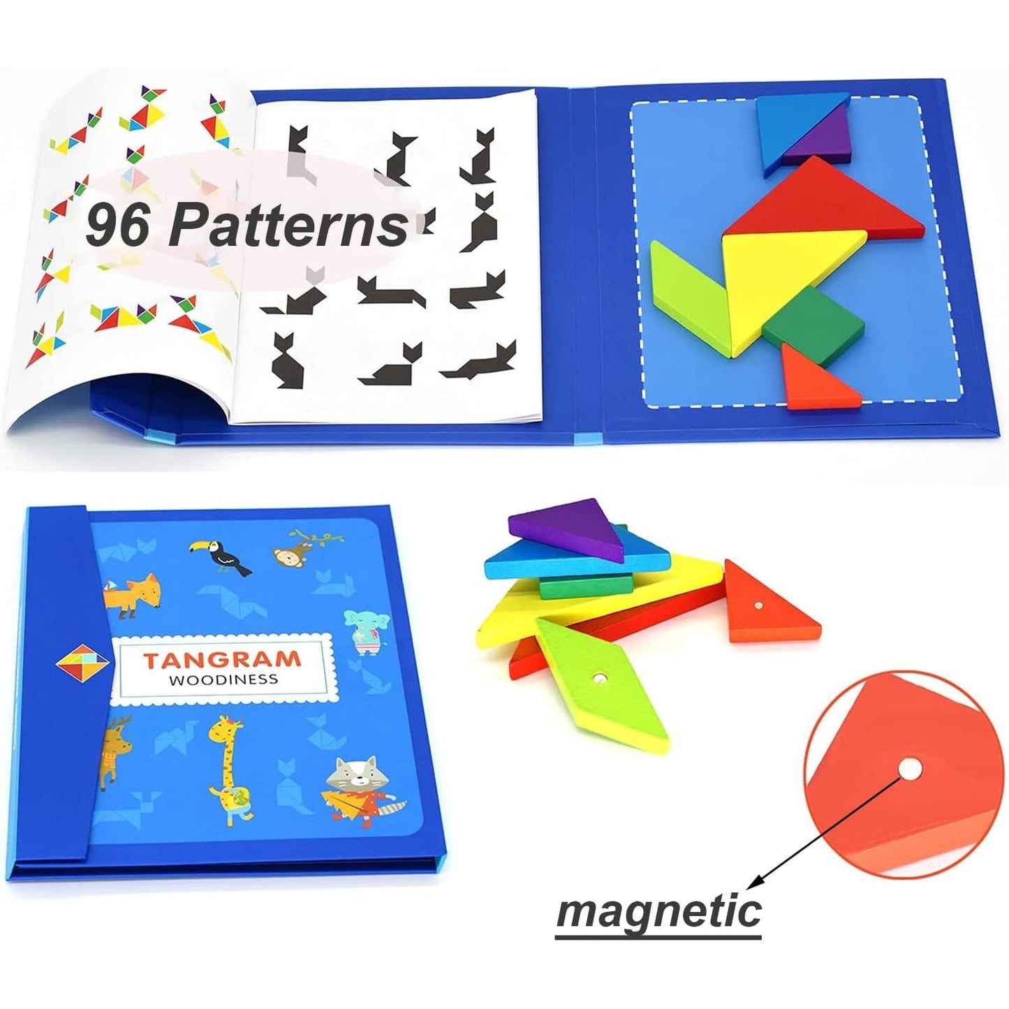 Carte magnetică cu piese din lemn Montessori (3+ani)