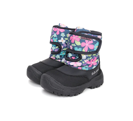 Cizme de Iarnă Impermeabile D.D.Step AQUA-TEX – Flori Colorate (+5°C până la -20°C)