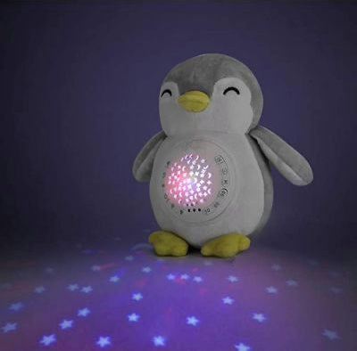 Pinguin gigantic cu muzică liniștitoare și proiecție – somnul devine o poveste