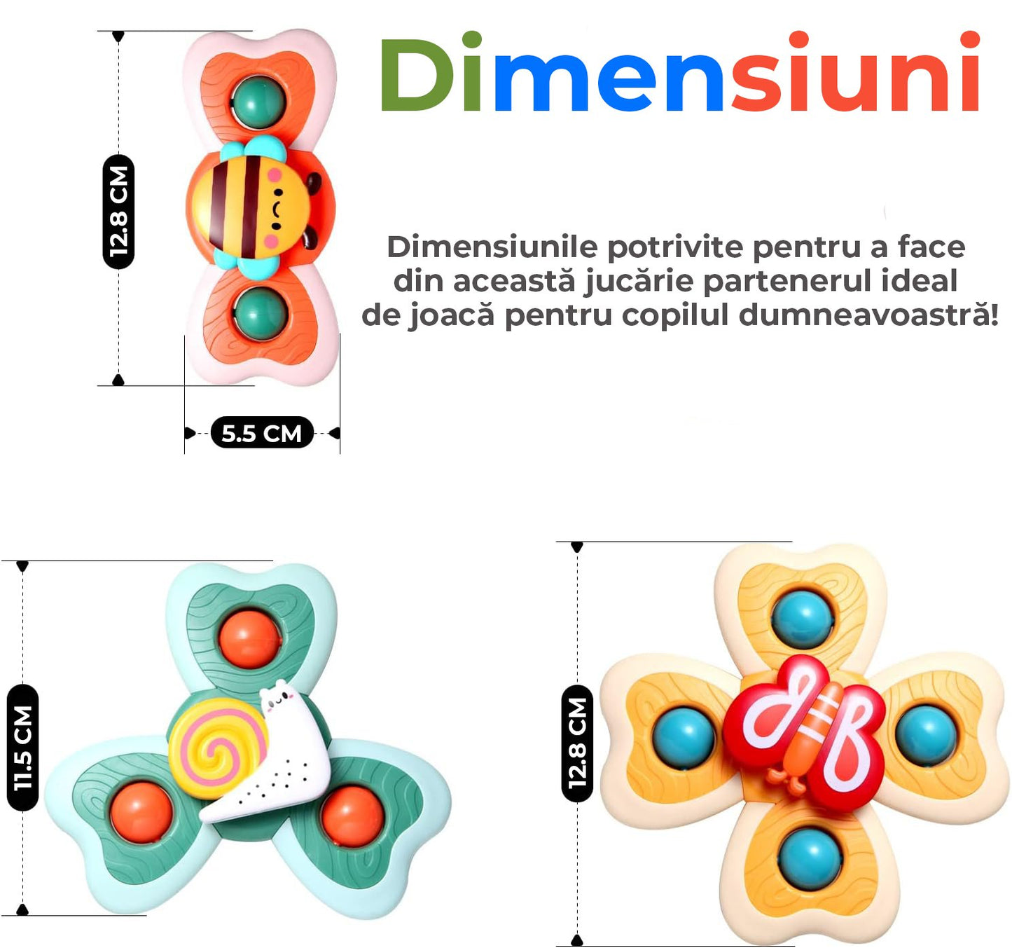 Spinner senzorial cu ventuză pentru bebeluși