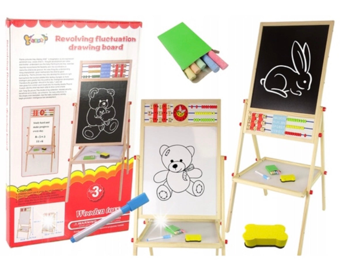 Tablă educațională din lemn 2 în 1 – Magnetică & Cretă