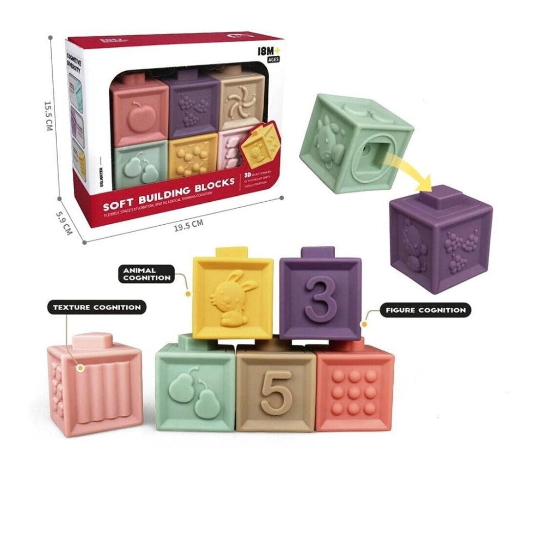 Set 6 cuburi senzoriale moi pentru bebeluși