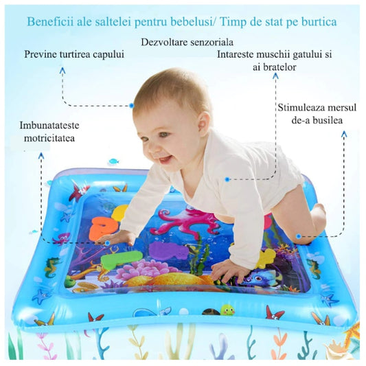 Salteluță senzorială cu apă pentru stat pe burtică