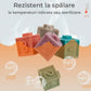 Set Cuburi Moi Interactive – 12 piese colorate pentru dentiție, joacă și dezvoltarea bebelușului