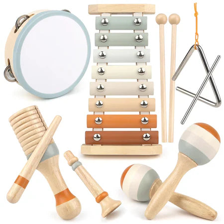 Set instrumente muzicale Montessori din lemn pentru copii