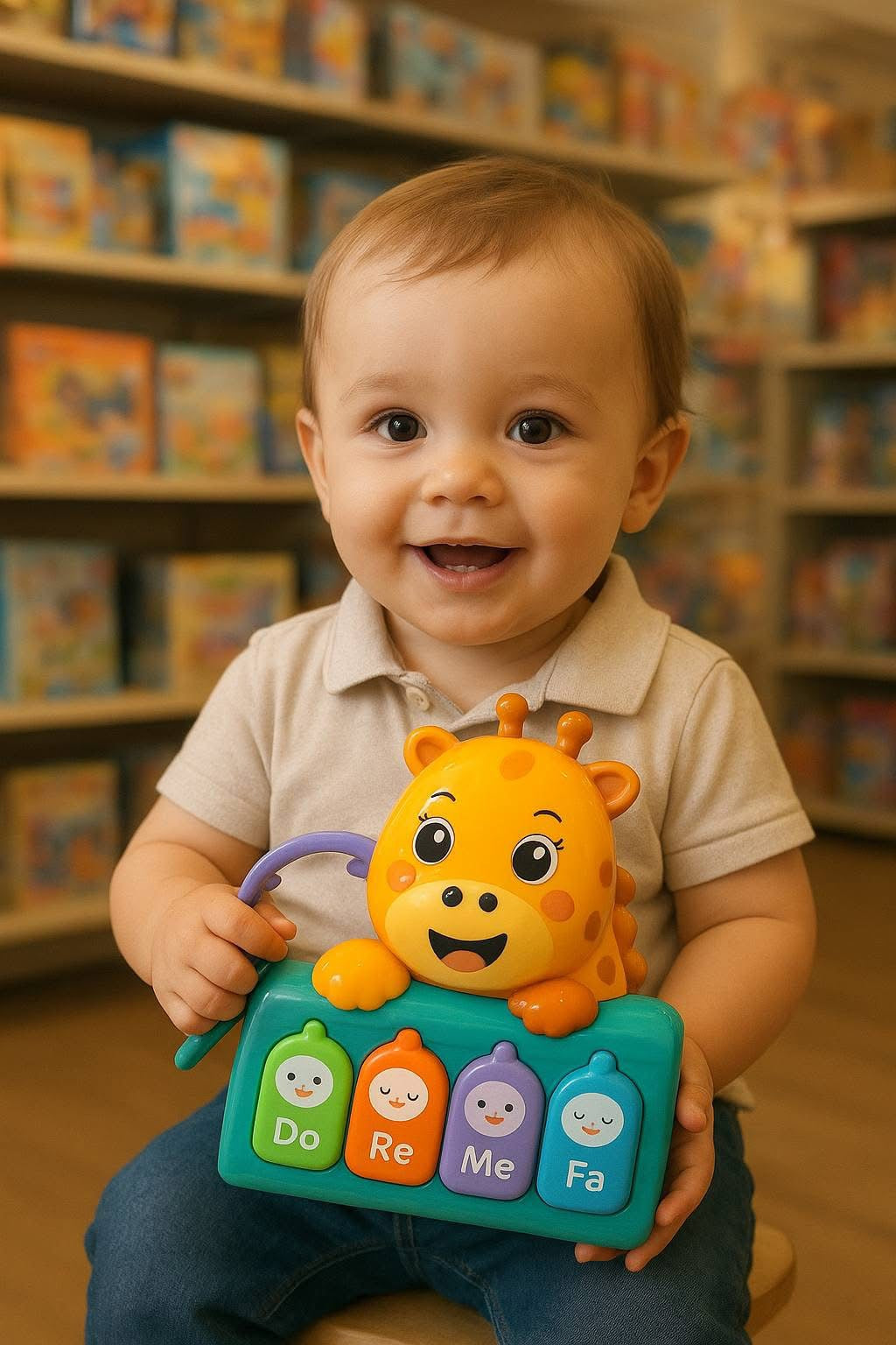 Pian electronic în formă de girafă pentru bebeluși