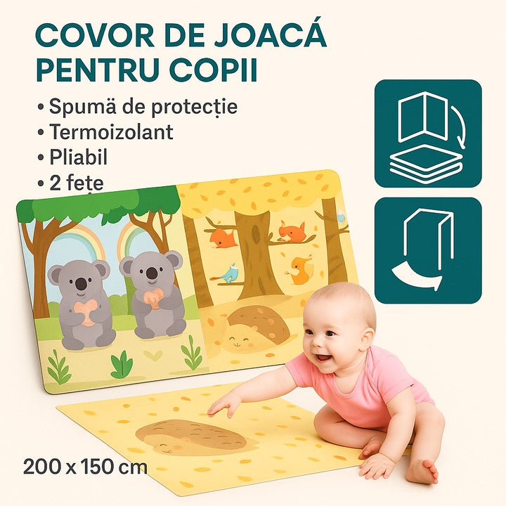 Covoraș de joacă pliabil XL - joacă sigură, activă și plină de bucurie