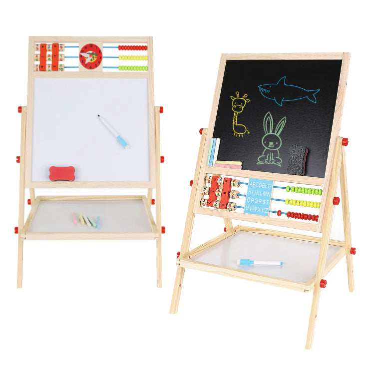 Tablă educațională din lemn 2 în 1 – Magnetică & Cretă