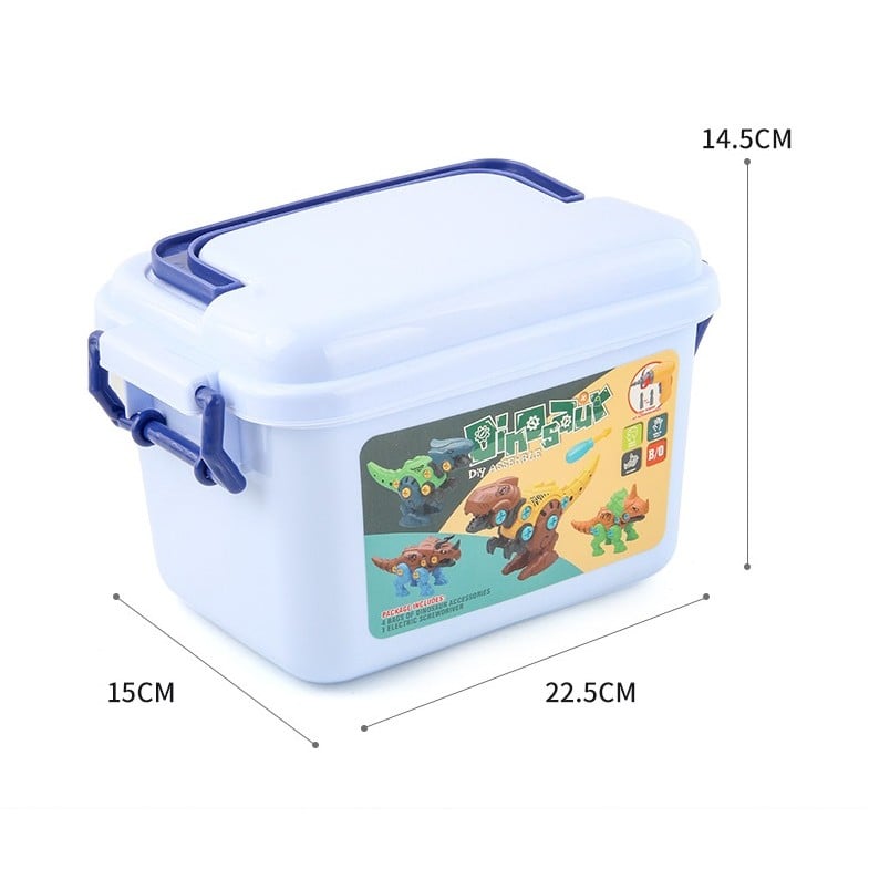 Set Dinozauri De Asamblat cu Autofiletantă Electrică – 4 Modele Interactive