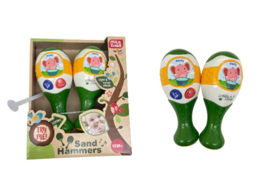 Set 2 Jucării Zornăitoare „Sand Hammers” – Lumini & Sunete