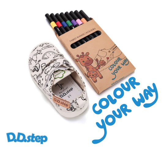 D.D.step Unisex Pantofi de pânză Water repellence „Picasso Junior” (exterior/interior)