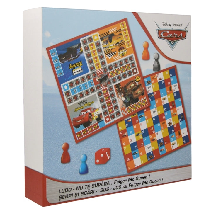 Joc 2 în 1 Disney Cars – „Nu te supăra, Fulger McQueen!” + „Șerpi și Scări – Sus-Jos”