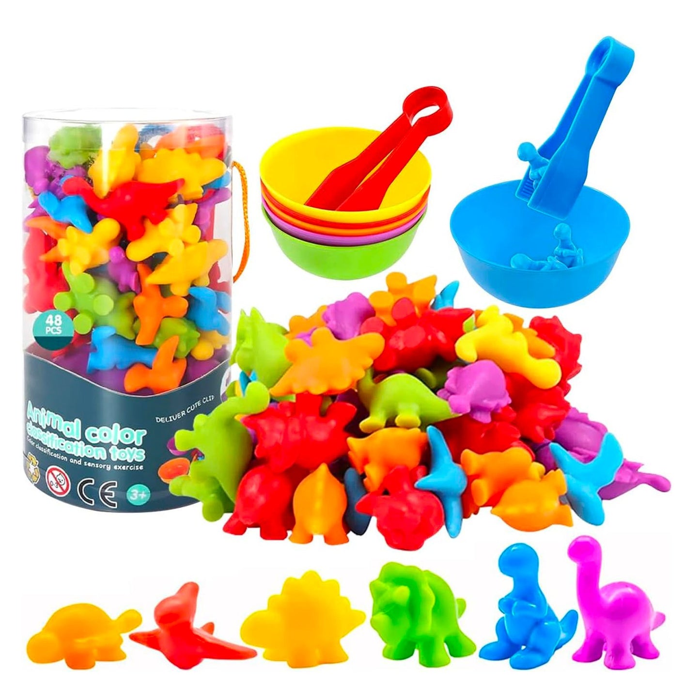 Set creativ de clasificare „Curcubeu cu Dinozauri” – Joacă, învață, clasifică!