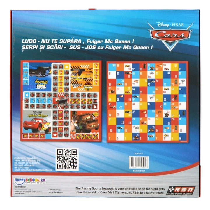 Joc 2 în 1 Disney Cars – „Nu te supăra, Fulger McQueen!” + „Șerpi și Scări – Sus-Jos”