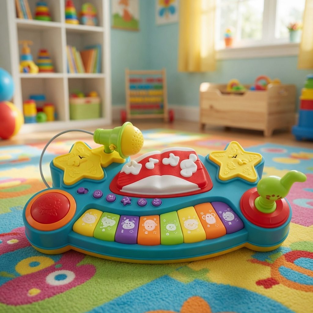 Pian muzical interactiv pt. Bebe – fiecare clapă ascunde un sunet!